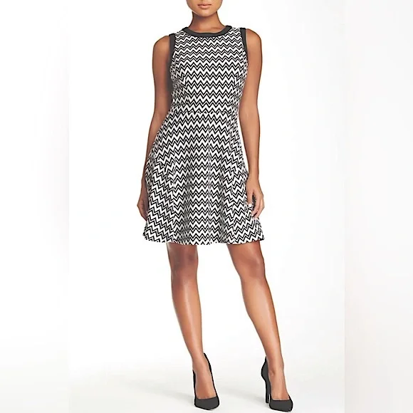 Sleeveless Dress, Chevron Sheila — By Trina Turk, Size Medium - Picture 4 of 15